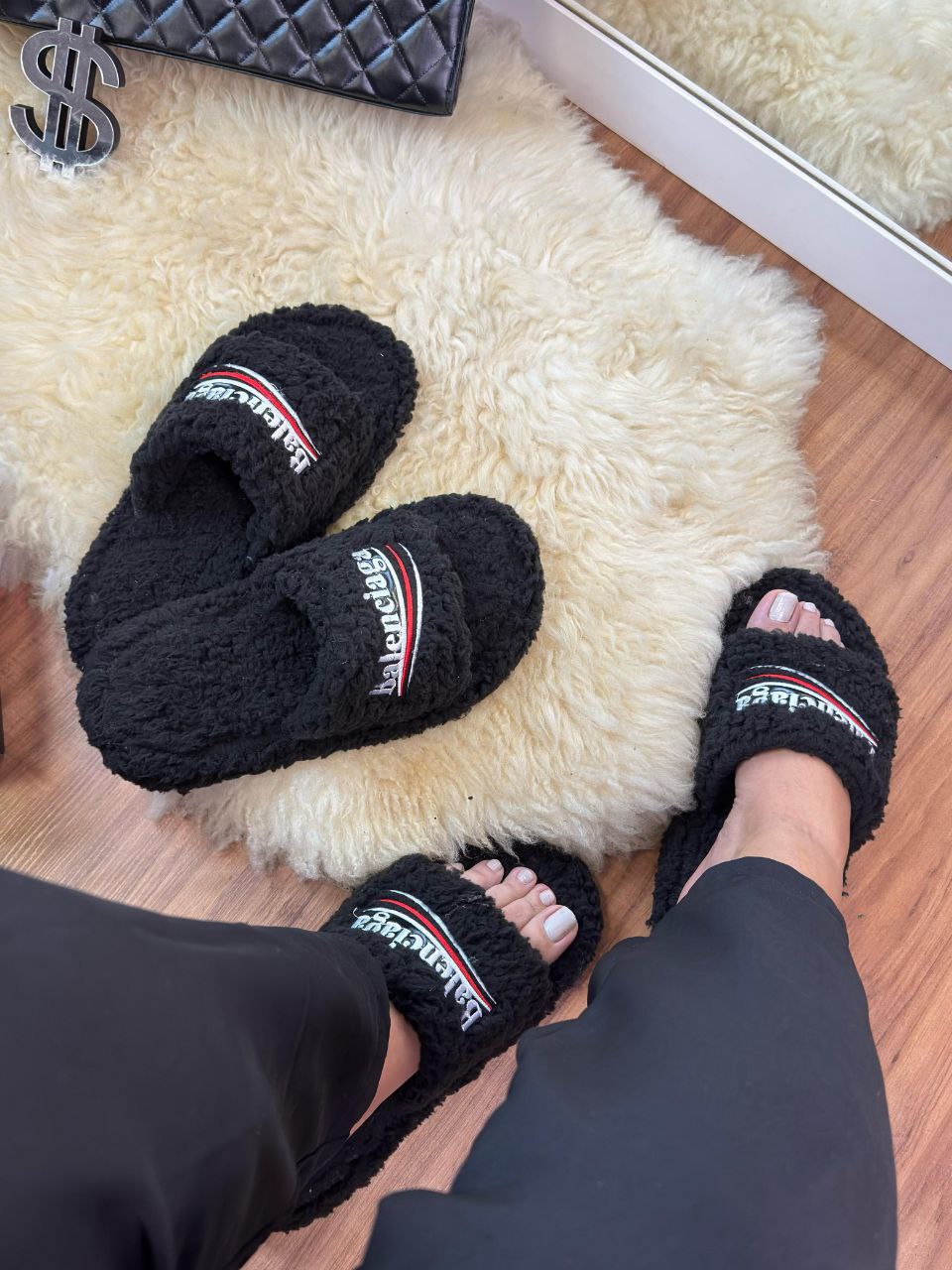 Slide Balenciaga Furry Luxo